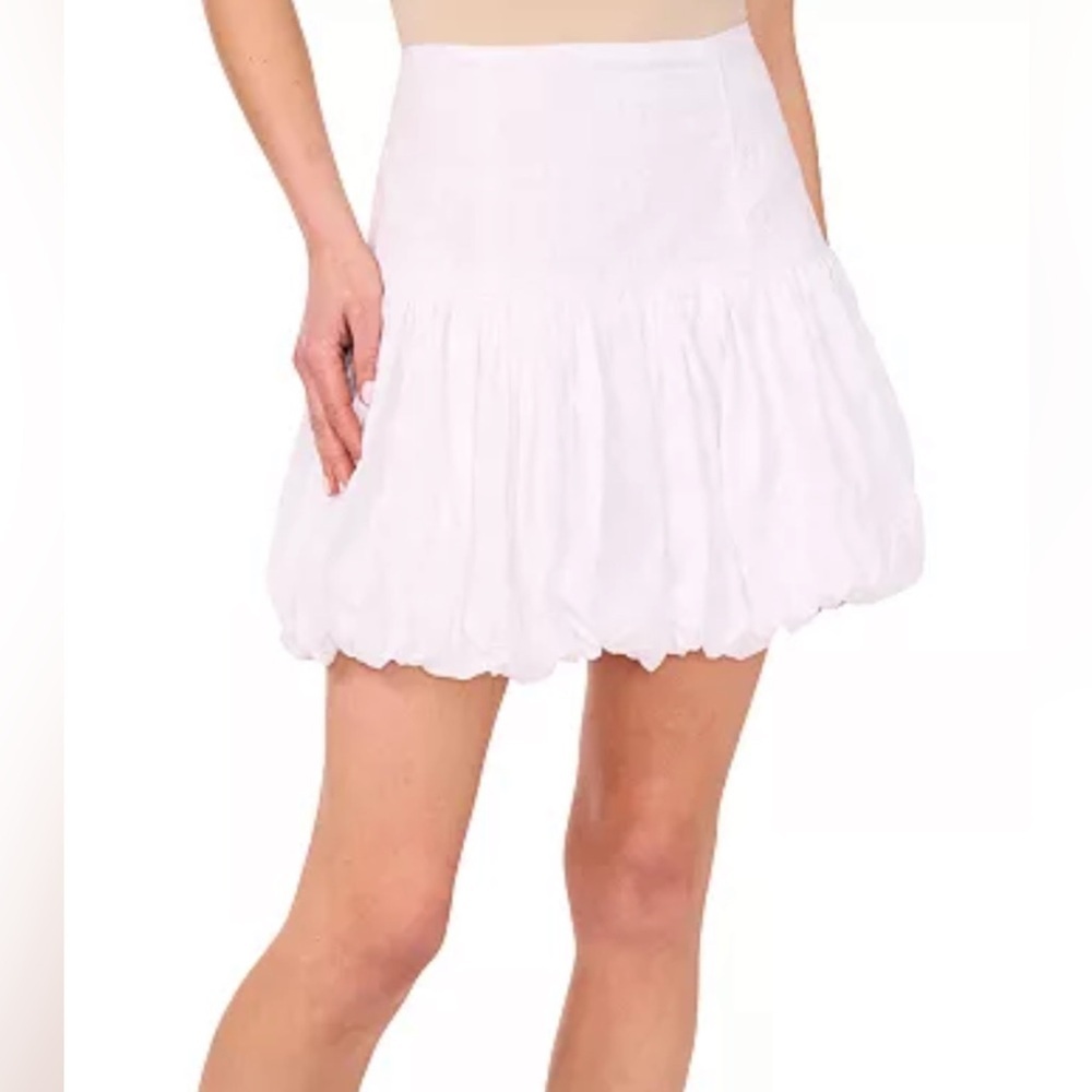 CeCe Women's Bubble-Hem Cotton Mini Skirt